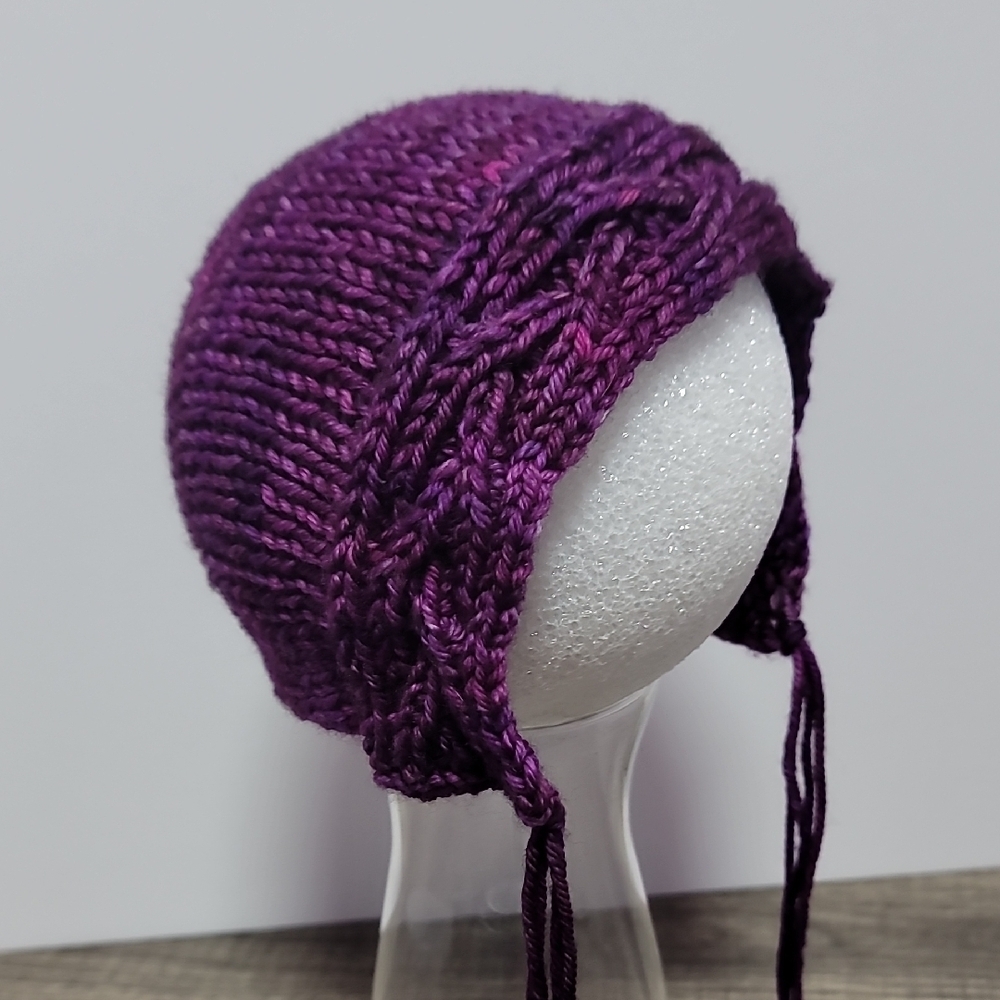 Hand Knit Baby Bonnet - Newborn Photography Prop - Wool Brand New